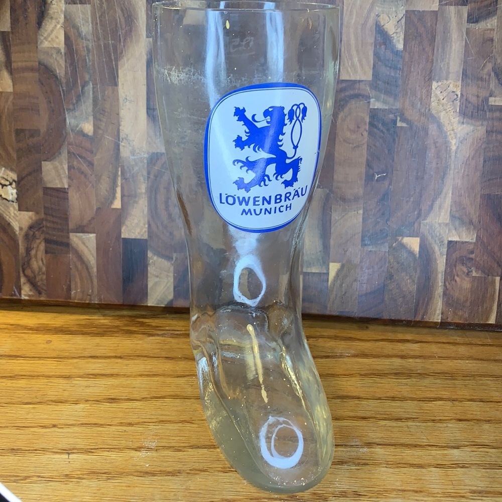 Lowenbrau Munich Beer Boot 0.5L glass